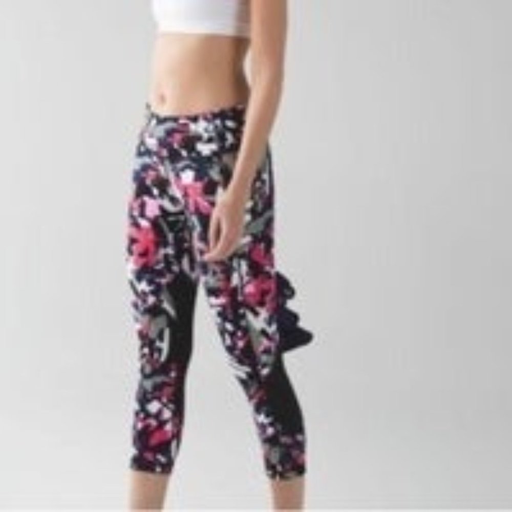 Lululemon Pace Rival Pop Cut Boom Juice Blue Red Leggings Size 6
